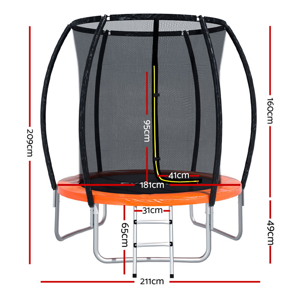 Cooee Kids Round Trampoline with Enclosure and Ladder, 6ft