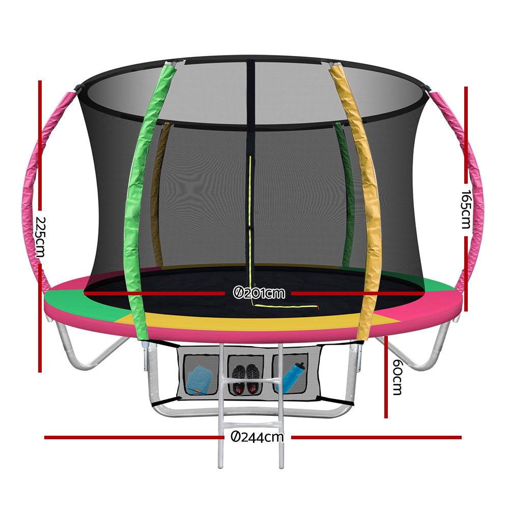 Byfield Round Trampoline with Enclosure and Ladder, 8ft