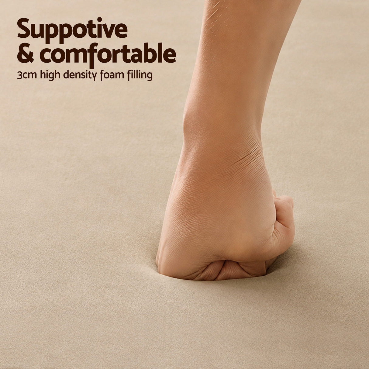 Beige foldable tatami floor mat 150 x 200cm view 5