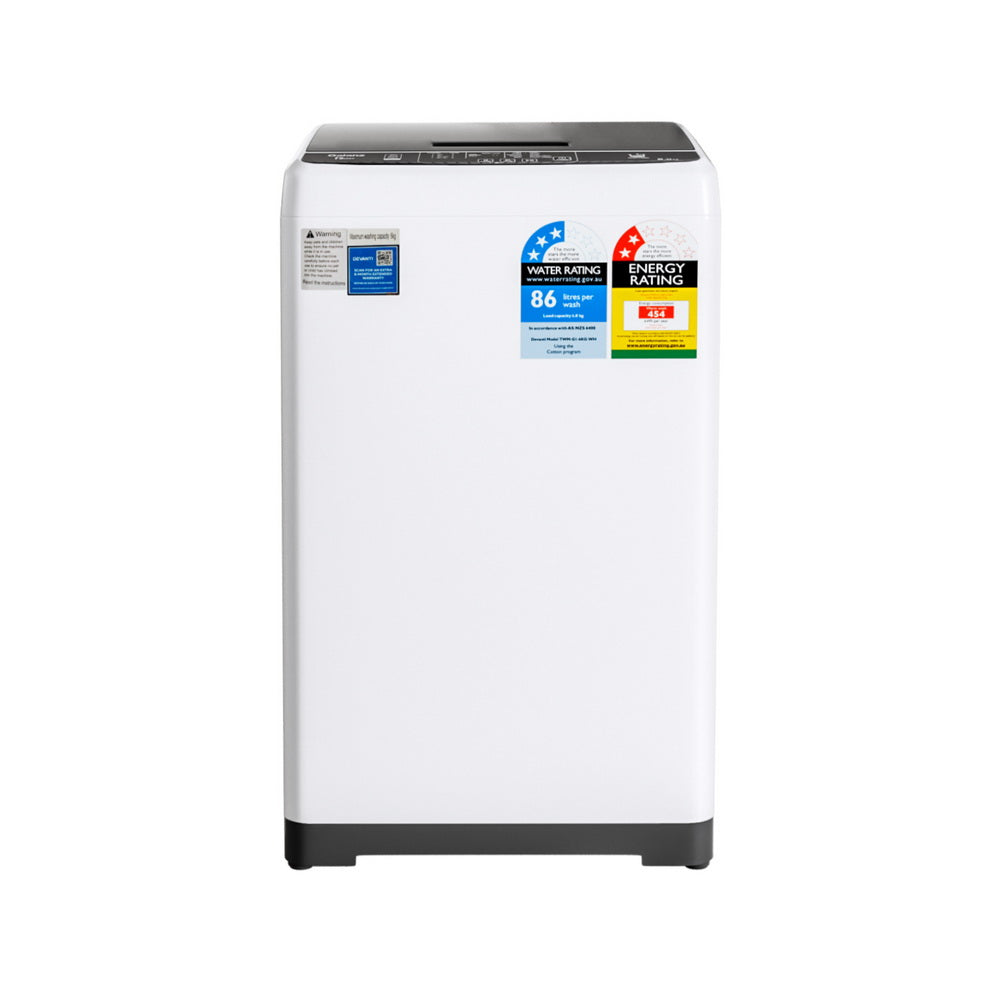 Varese white 6kg top load washing machine with digital control panel