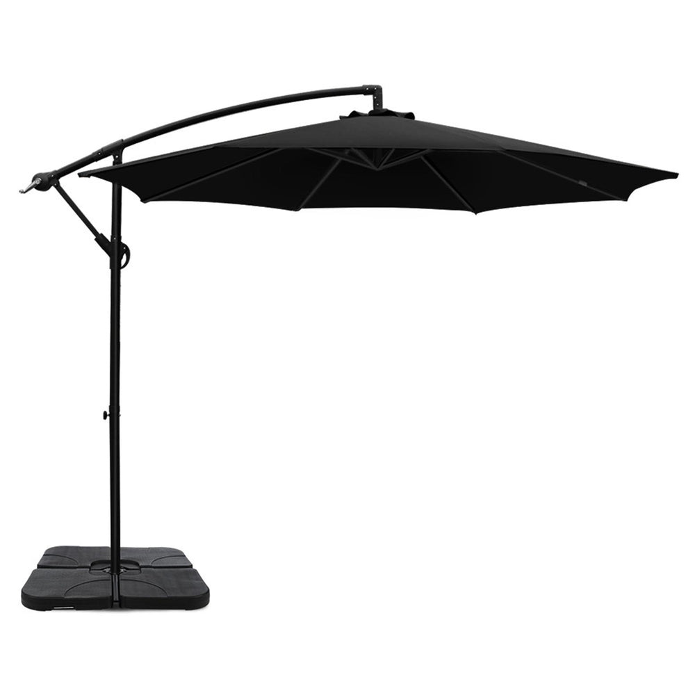 Instahut 3m Cantilever Outdoor Umbrella with Portable Base — UV50 Plus, Multiple Colours — Allure Home Collections