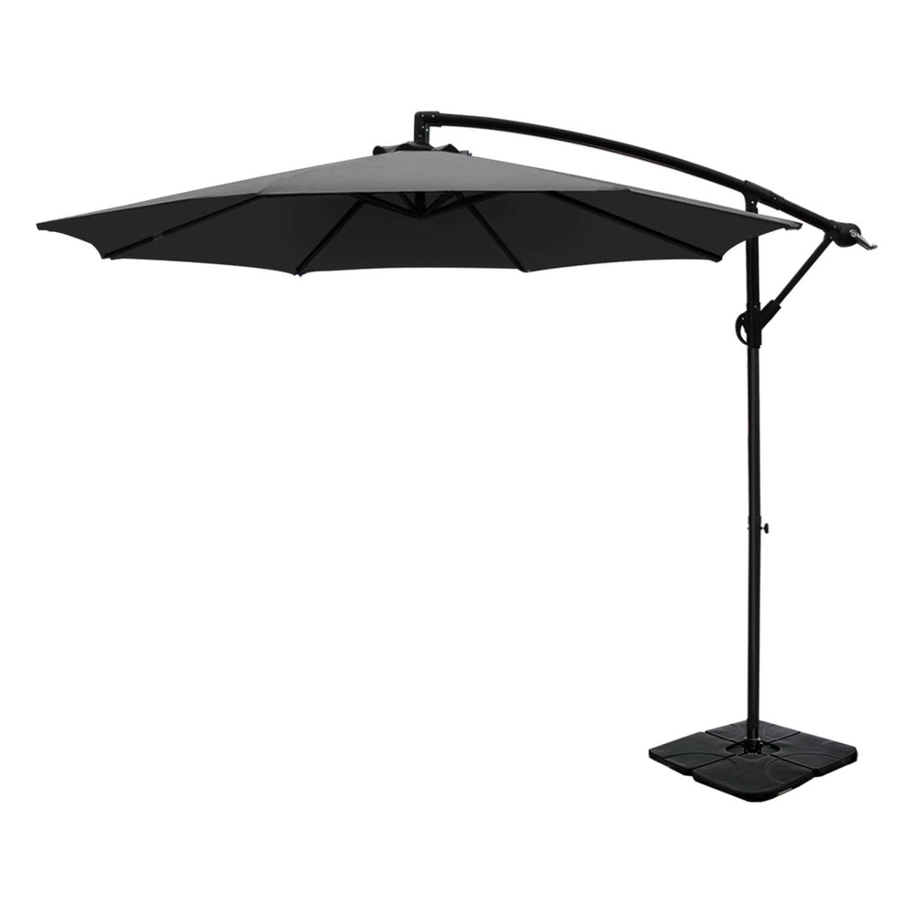 Instahut 3m Cantilever Outdoor Umbrella with Portable Base — UV50 Plus, Multiple Colours — Allure Home Collections