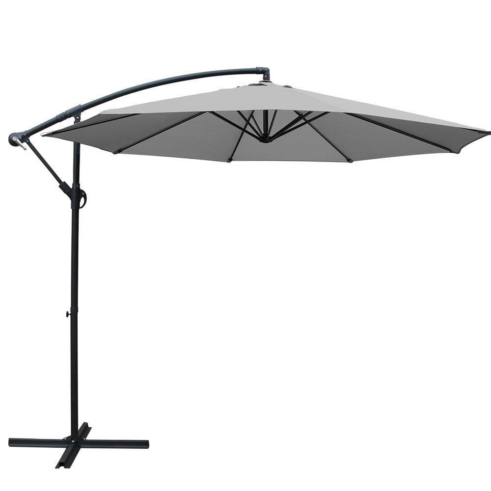 Instahut Cantilever Outdoor Umbrella — UPF 50 Plus, Black, Beige or Grey — Allure Home Collections