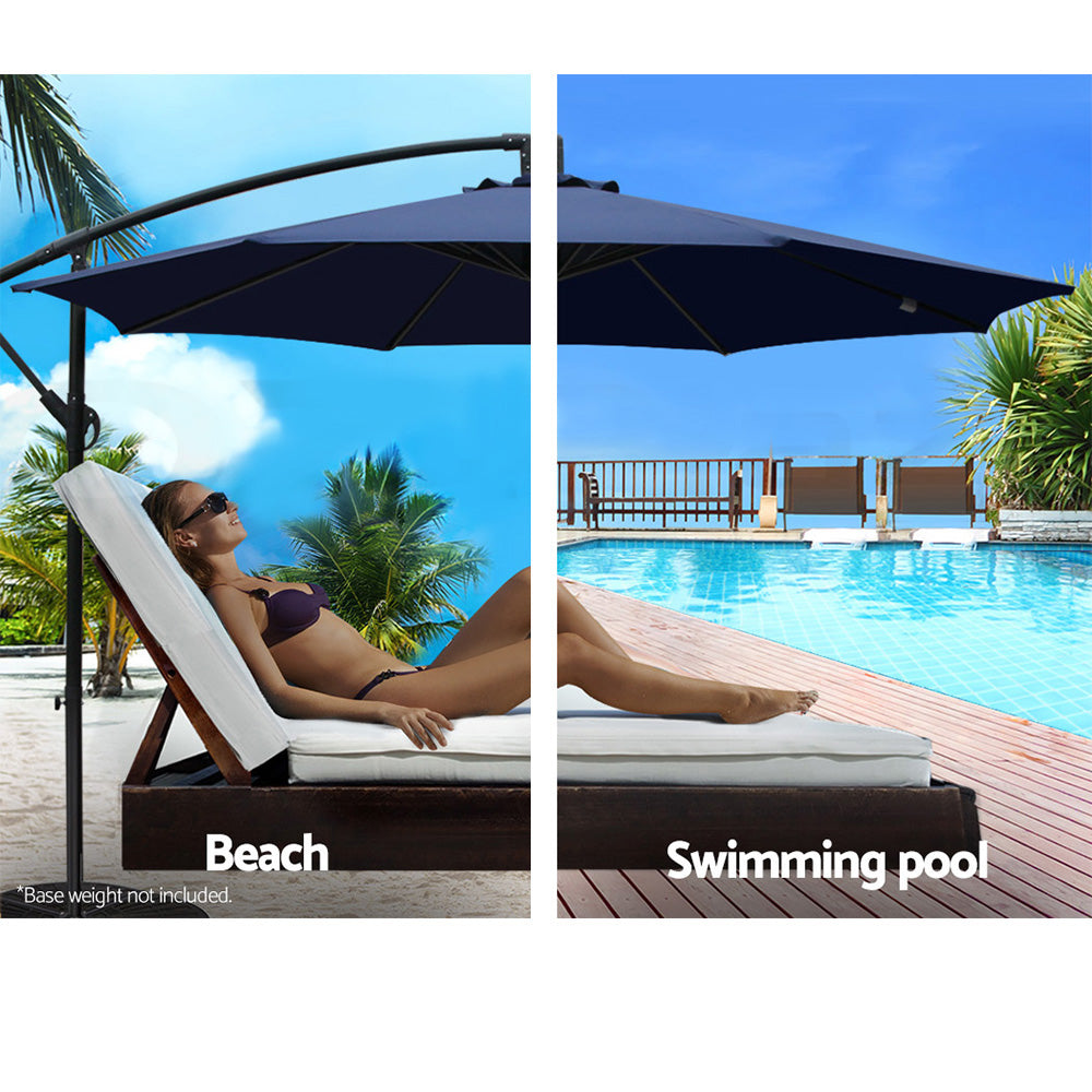 Instahut Cantilever Outdoor Umbrella — UPF 50 Plus, Black, Beige or Grey — Allure Home Collections
