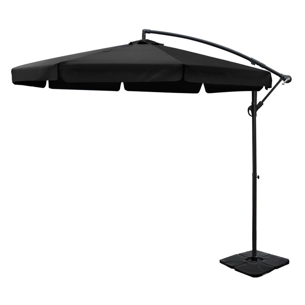 Instahut Cantilever Outdoor Umbrella with Modular Base — UPF50 Plus, Beige, Navy or Black — Allure Home Collections