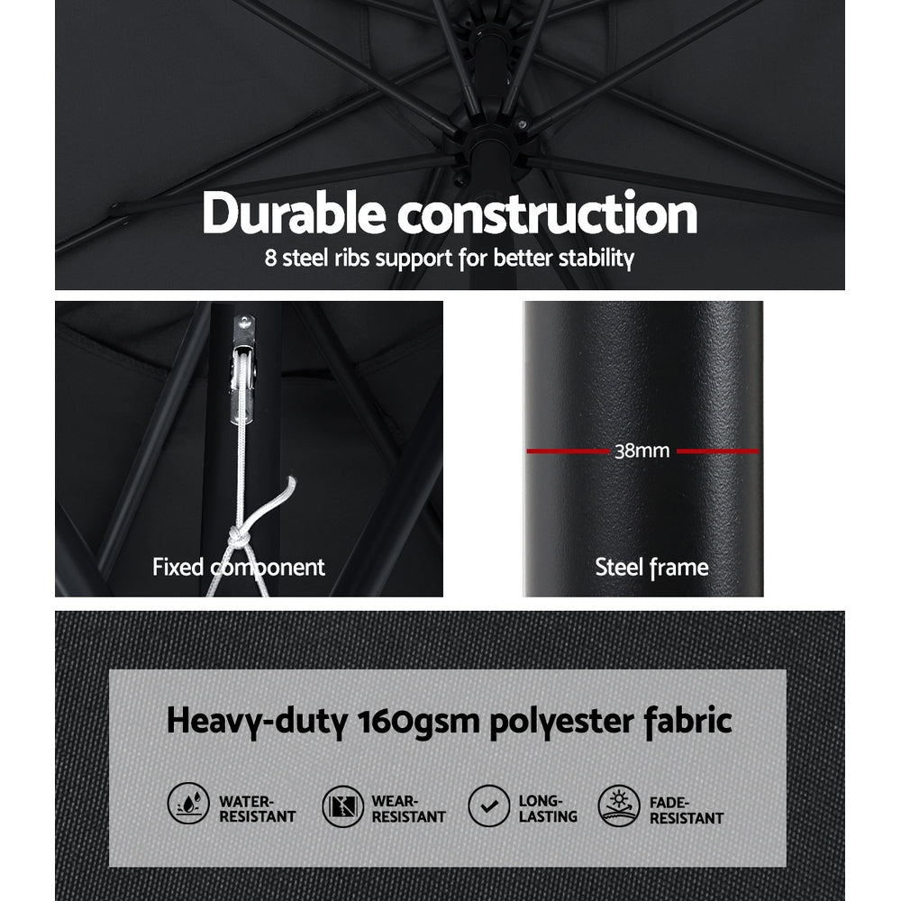 Instahut Centre Post Outdoor Umbrella with Tilt and Base — UPF50 Plus, Multiple Colours — Allure Home Collections