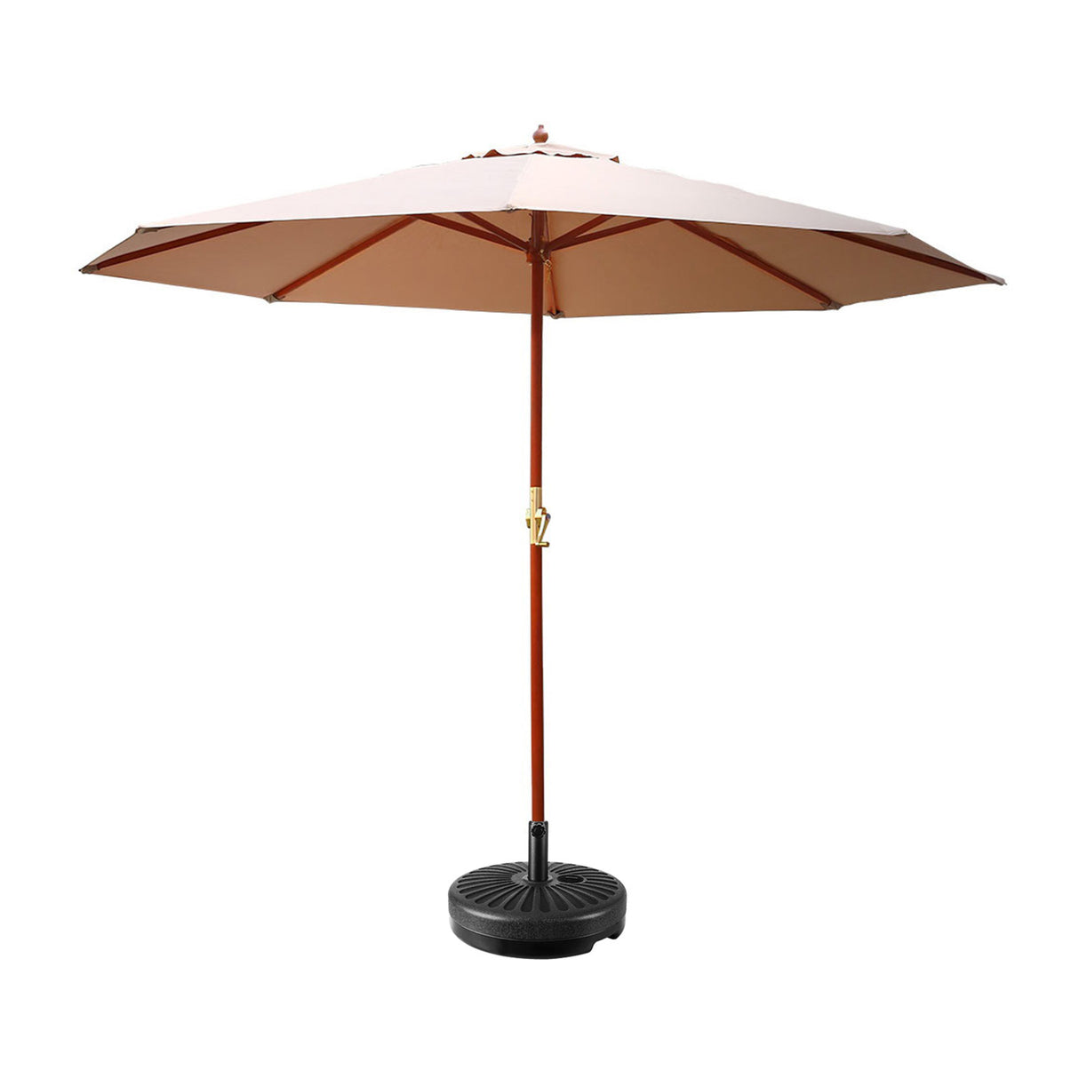 Instahut Centre Post Outdoor Umbrella with Base — UV50 Plus, Black, Beige or Charcoal — Allure Home Collections