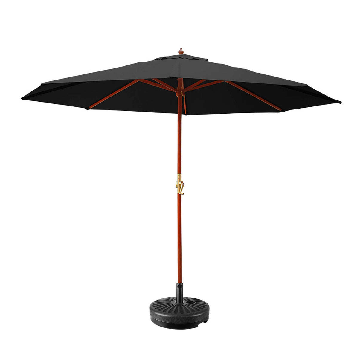 Instahut Centre Post Outdoor Umbrella with Base — UV50 Plus, Black, Beige or Charcoal — Allure Home Collections