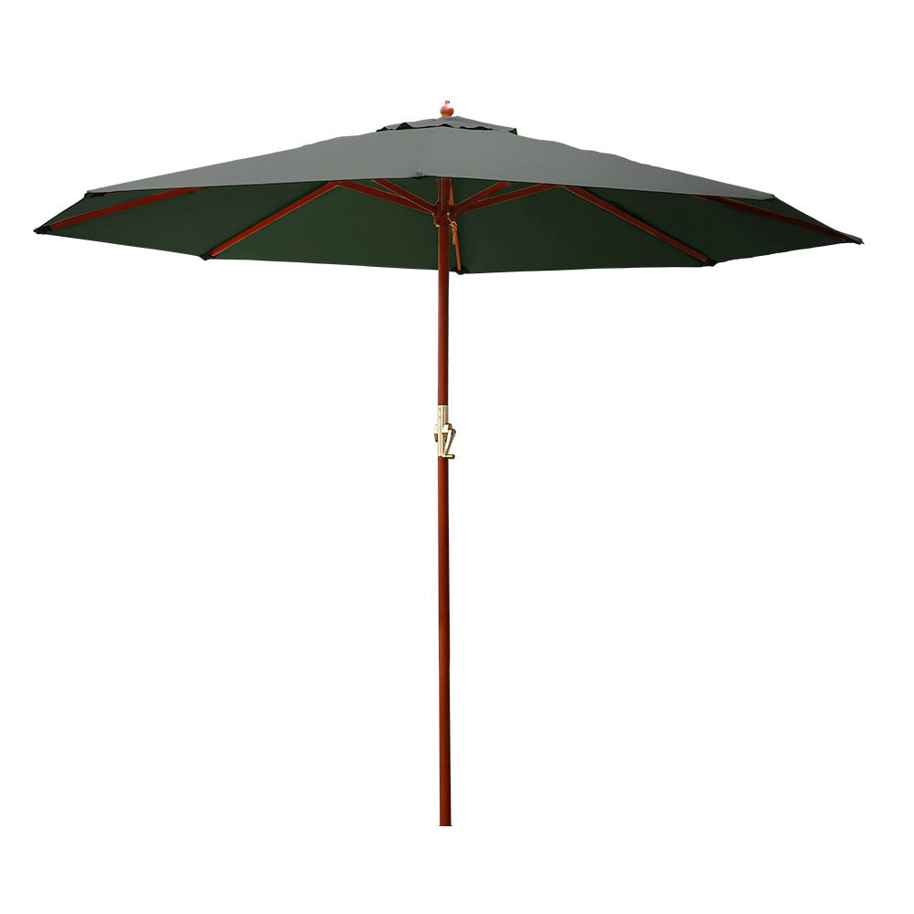 Instahut 3m Centre Post Outdoor Umbrella — UPF 50 Plus, Beige, Black or Charcoal — Allure Home Collections