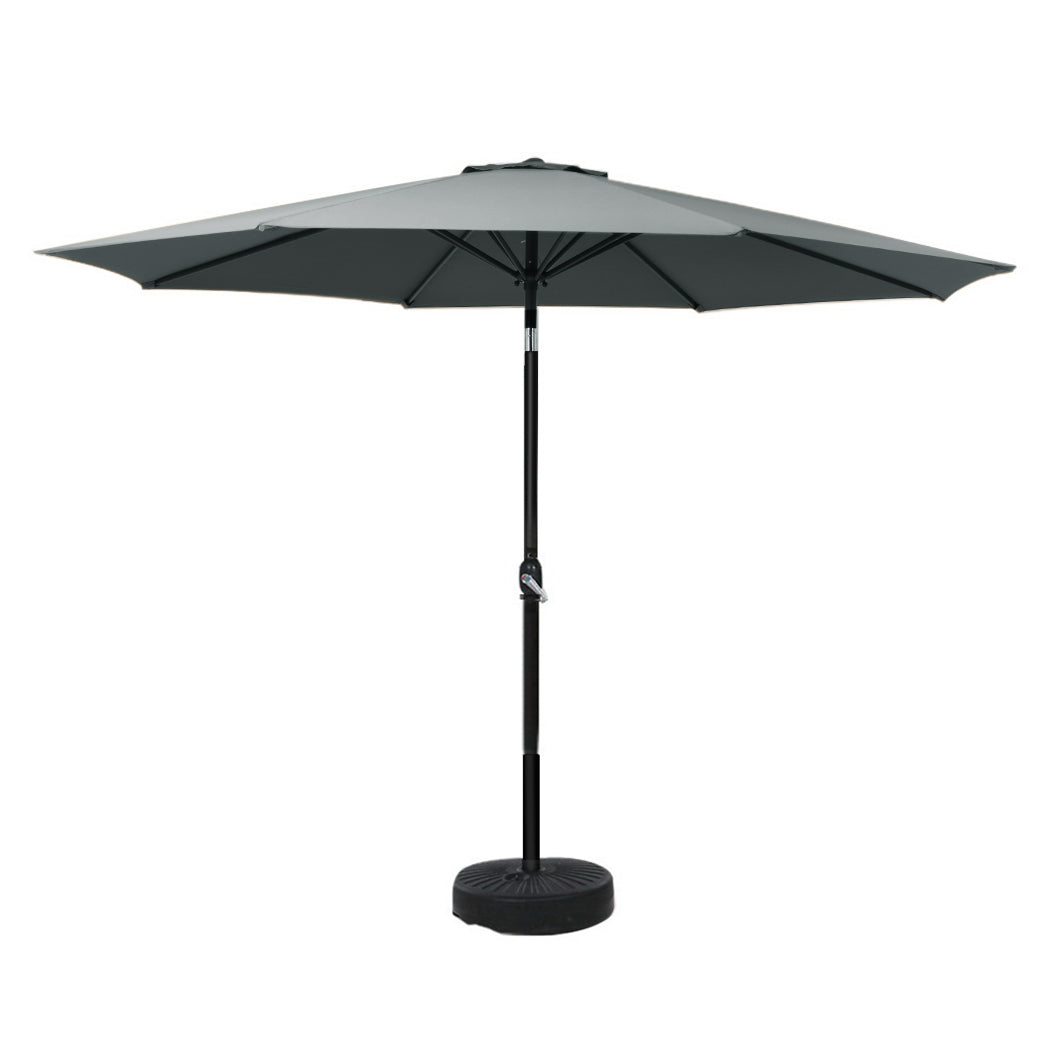 Instahut Centre Post Outdoor Umbrella with Base — UPF 50 Plus, Tilt, Multiple Colours — Allure Home Collections