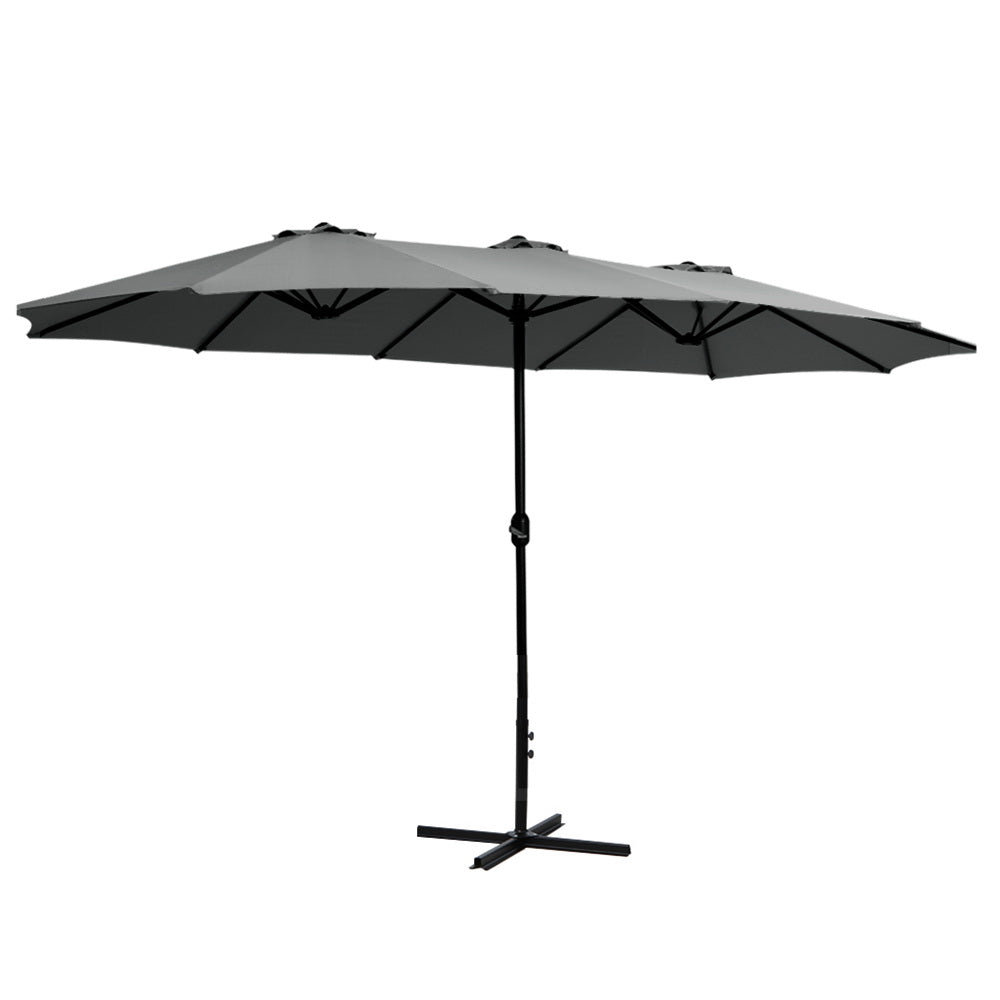 Canungra charcoal outdoor umbrella in an outdoor setting