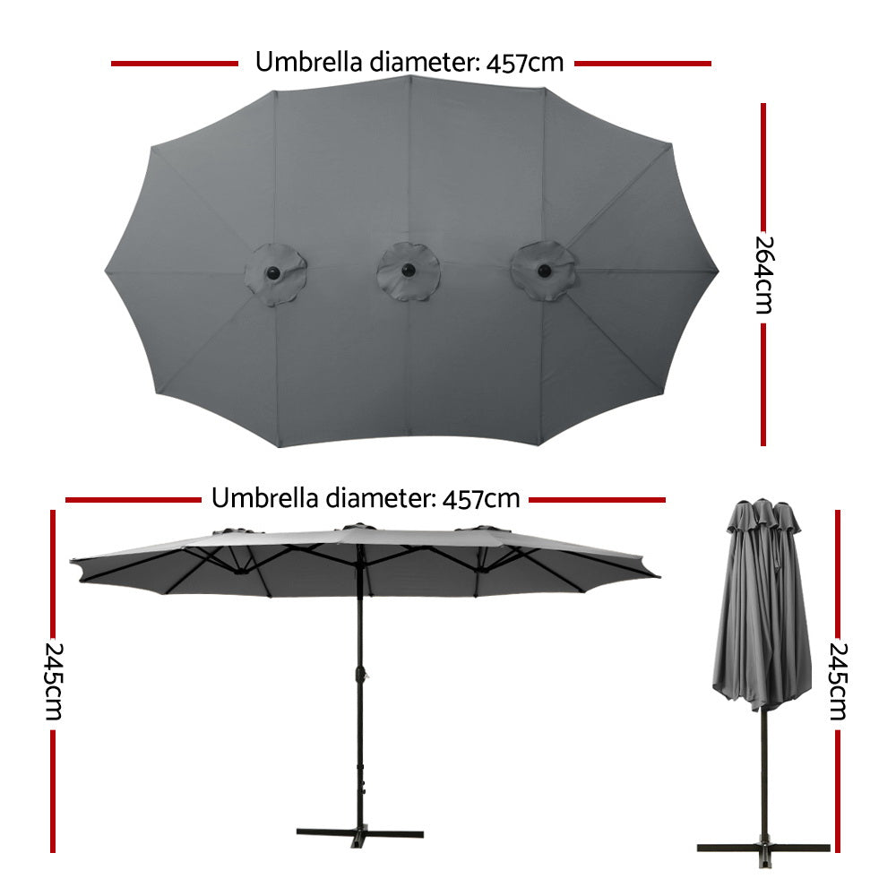 Canungra 4.57m Outdoor Umbrella, Charcoal