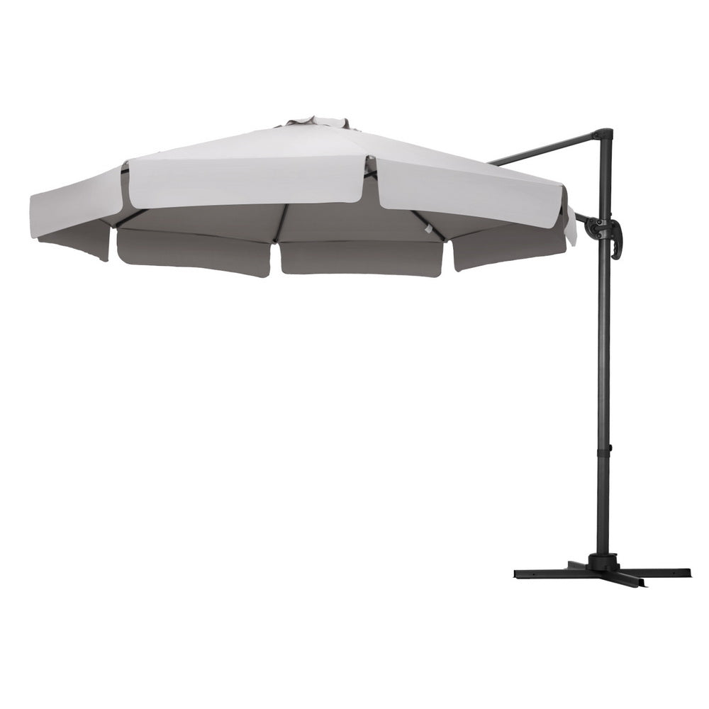 Instahut 3m Cantilever Umbrella with 360 Degree Tilt — UPF 50 Plus, Beige, Black or Grey — Allure Home Collections