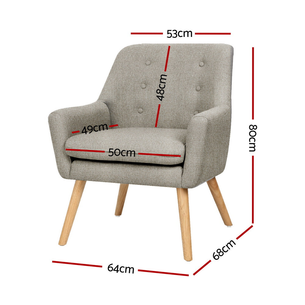 Leura Accent Chair 2pcs, Beige