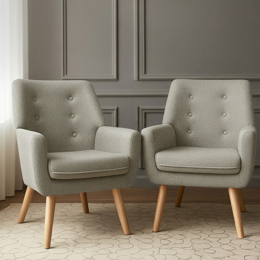 Leura Accent Chair 2pcs, Beige