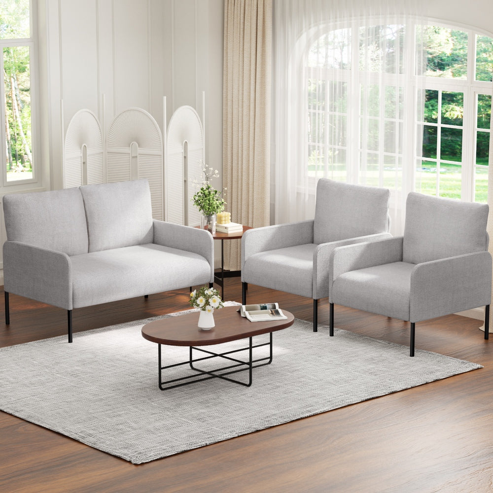 Aiguablava Grey linen sofa in a modern living room