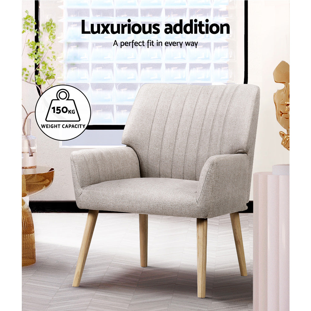 Artiss Sebastini Beige Fabric Armchair