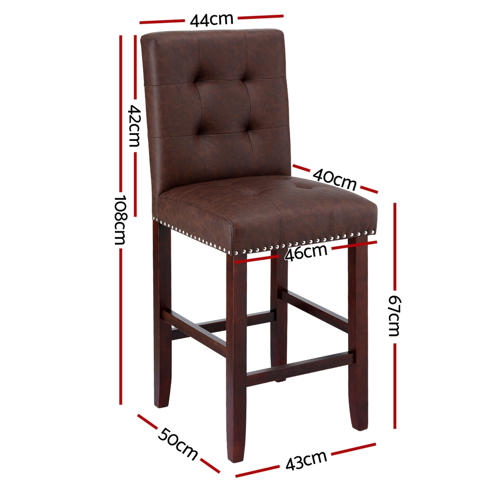 Two Artiss ergonomic tufted bar stools at kitchen counter — Allure Home Collections