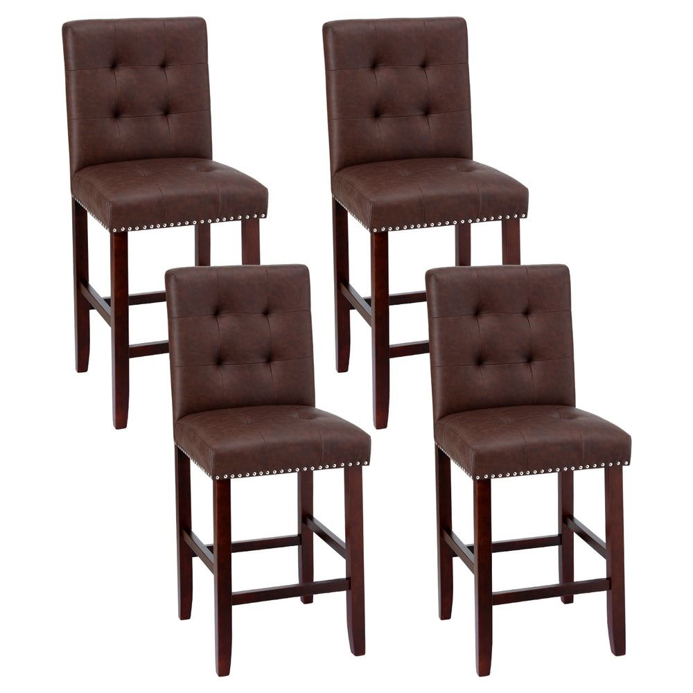 Artiss ergonomic tufted bar stools set of 4 with wooden frame — Allure Home Collections