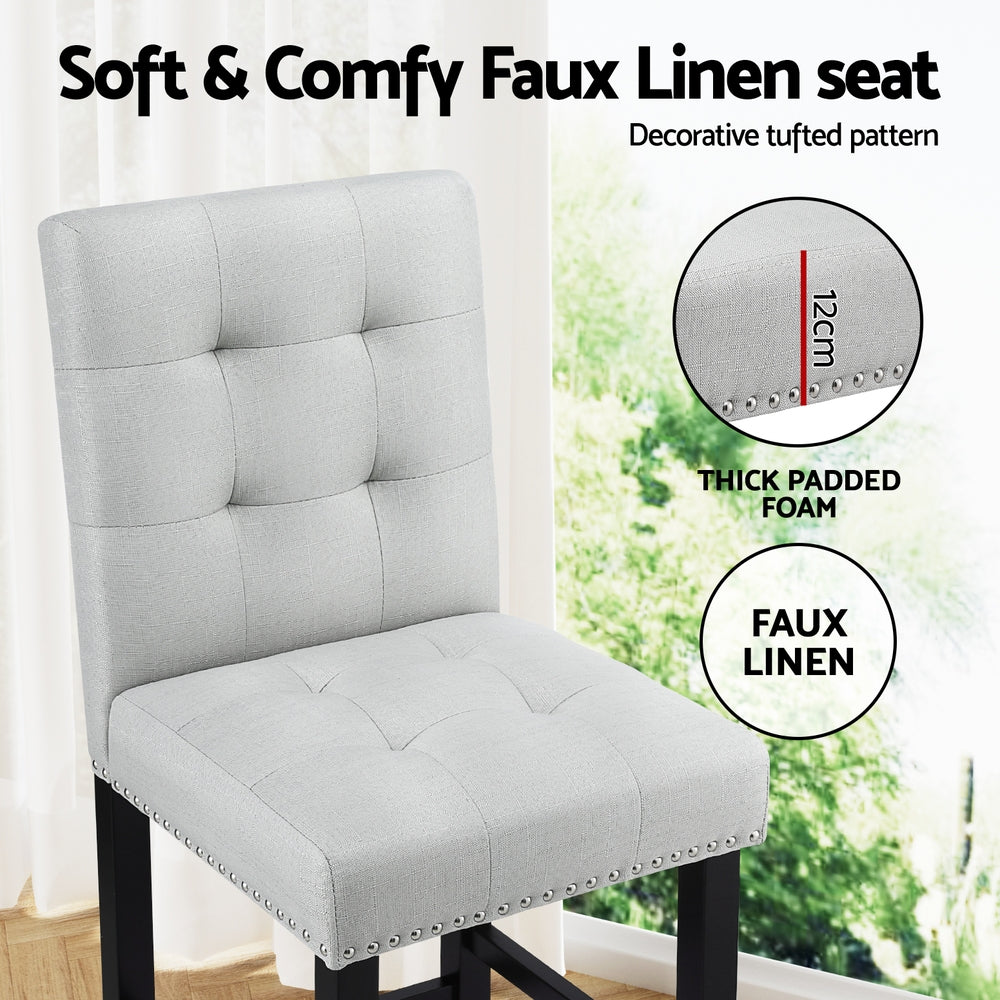Artiss tufted bar stool backrest and seat detail close-up — Allure Home Collections