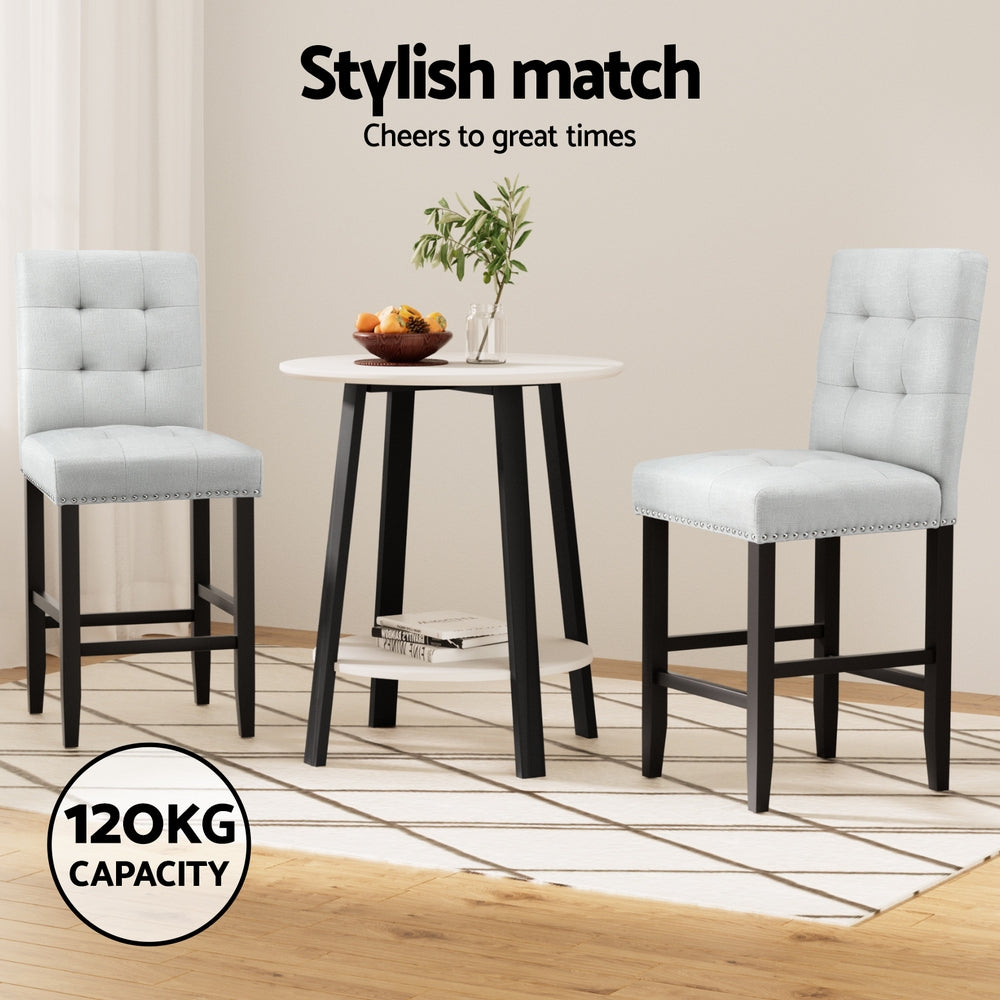 Artiss bar stool backrest and tufted upholstery close-up — Allure Home Collections