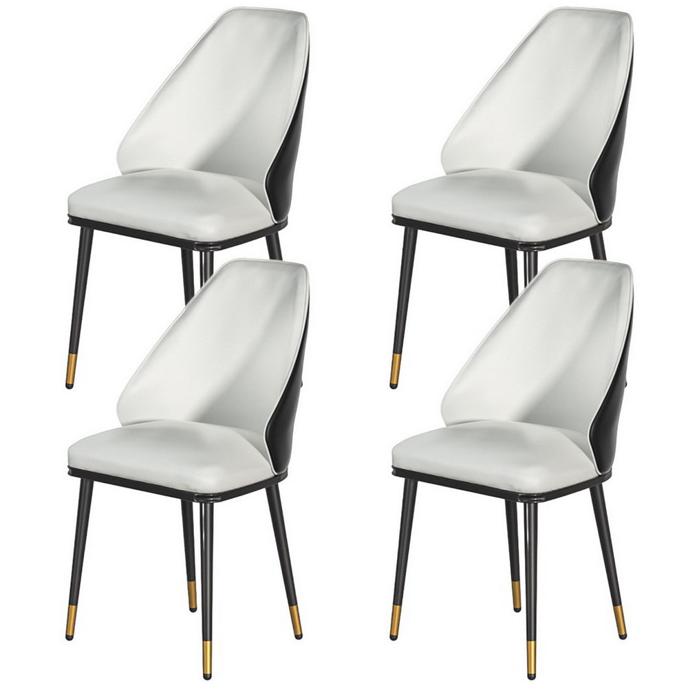 Artiss Beige and Black PU Leather Dining Chairs — Set of 4 — Allure Home Collections