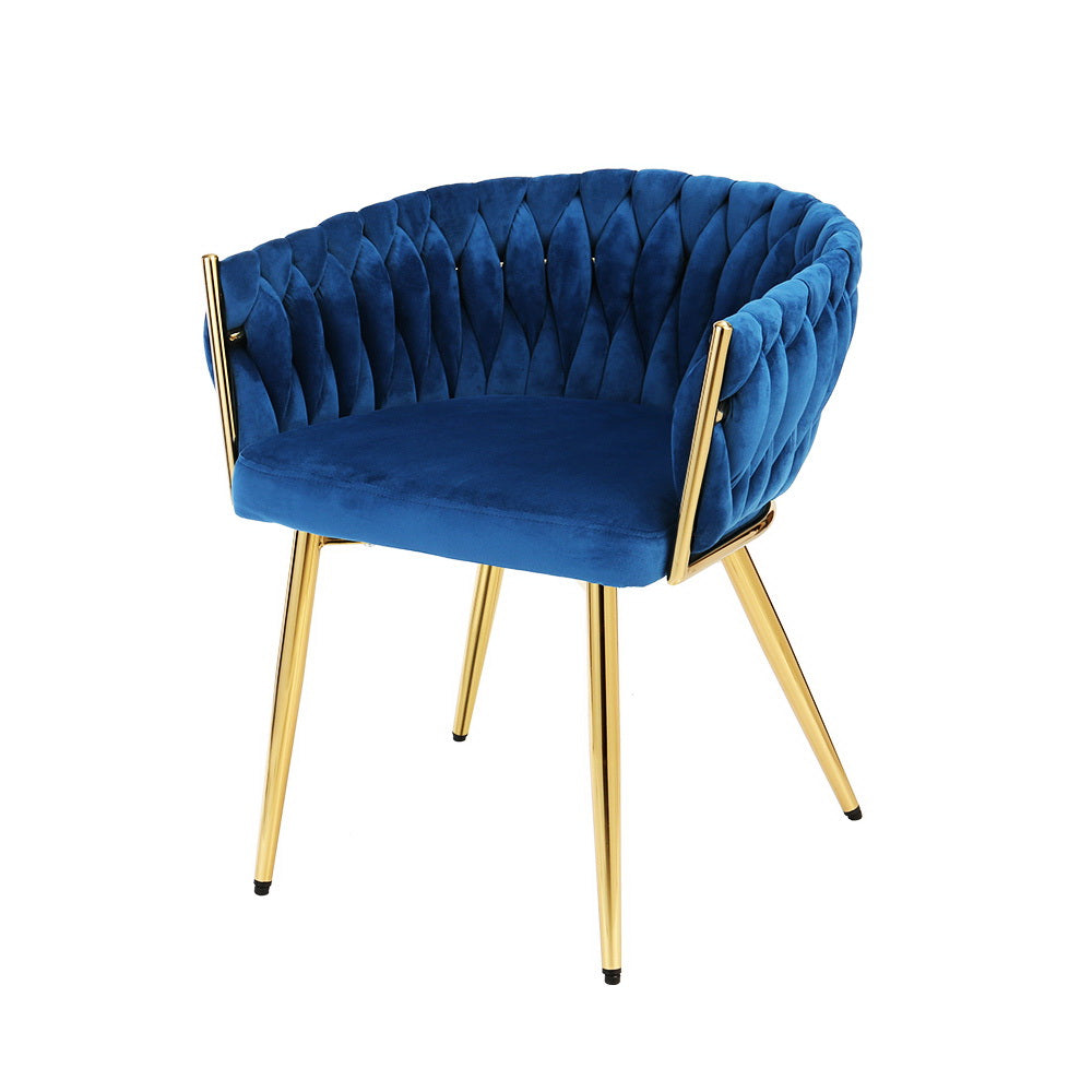 Artiss Velvet Weaving Armchair Dining Chair — Single, Multiple Colours — Allure Home Collections