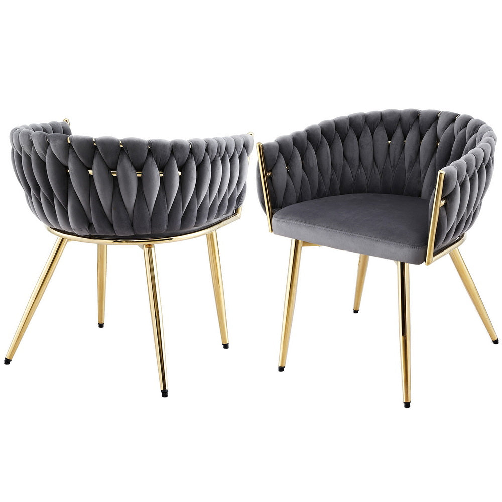 Artiss Velvet Armchair Dining Chairs — Set of 2, Multiple Colours — Allure Home Collections