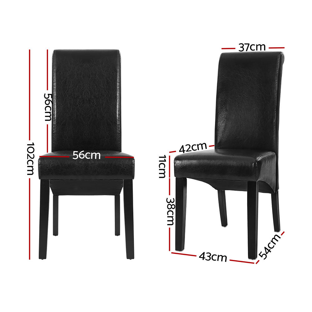 Artiss Black PU Leather Parsons Dining Chairs — Set of 2 — Allure Home Collections