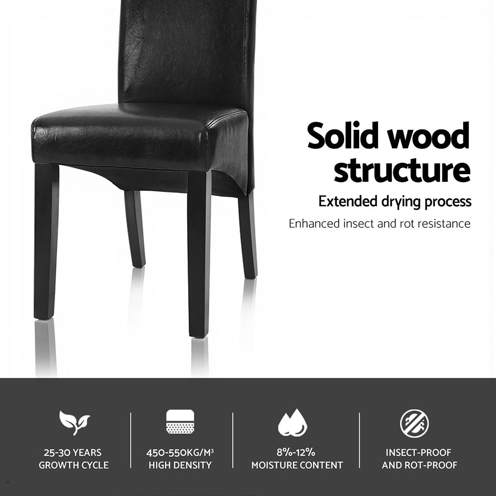 Artiss Black PU Leather Parsons Dining Chairs — Set of 2 — Allure Home Collections