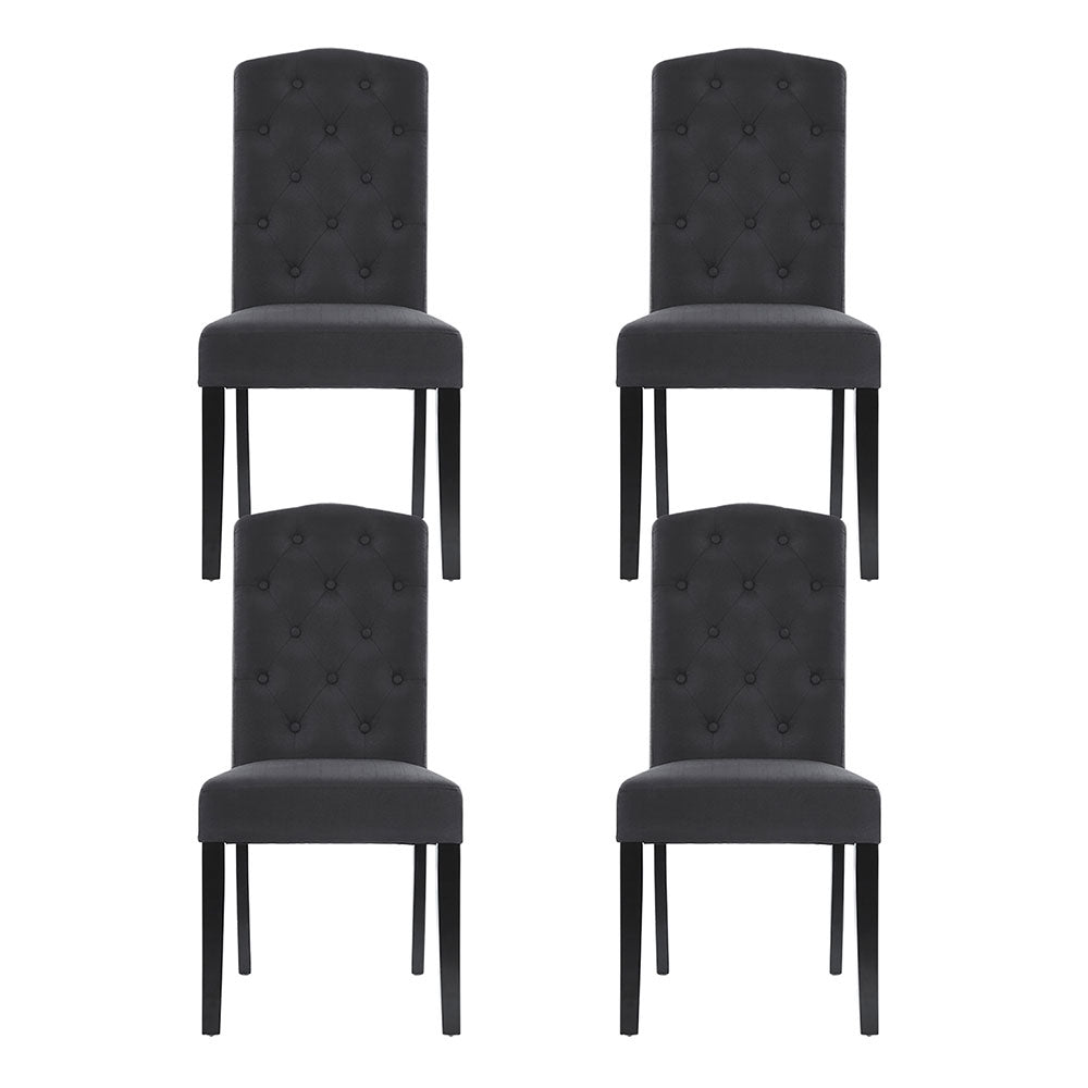 Artiss Dansk Dark Grey Linen Parsons Dining Chairs — Set of 4 — Allure Home Collections