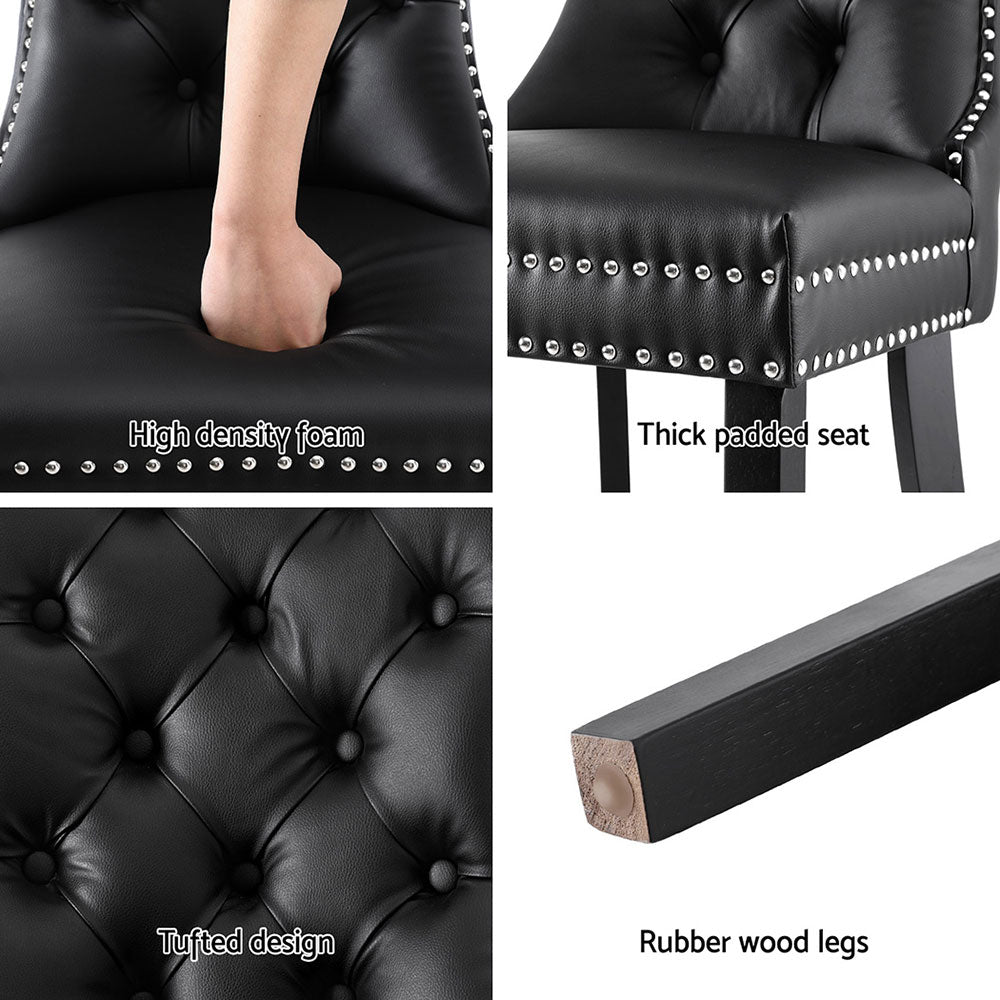 Artiss Black PU Leather Button-Tufted Dining Chairs — Set of 4 — Allure Home Collections