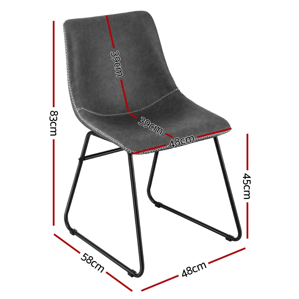 Artiss Retro PU Leather Dining Chairs with Cross-Stitch Detail — Set of 4 — Allure Home Collections