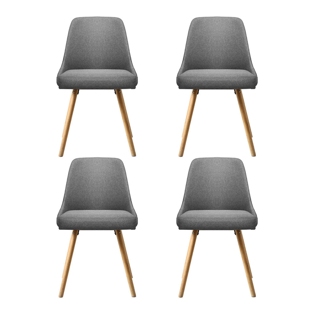 Artiss Grey Fabric Retro-Modern Dining Chairs — Set of 4 — Allure Home Collections