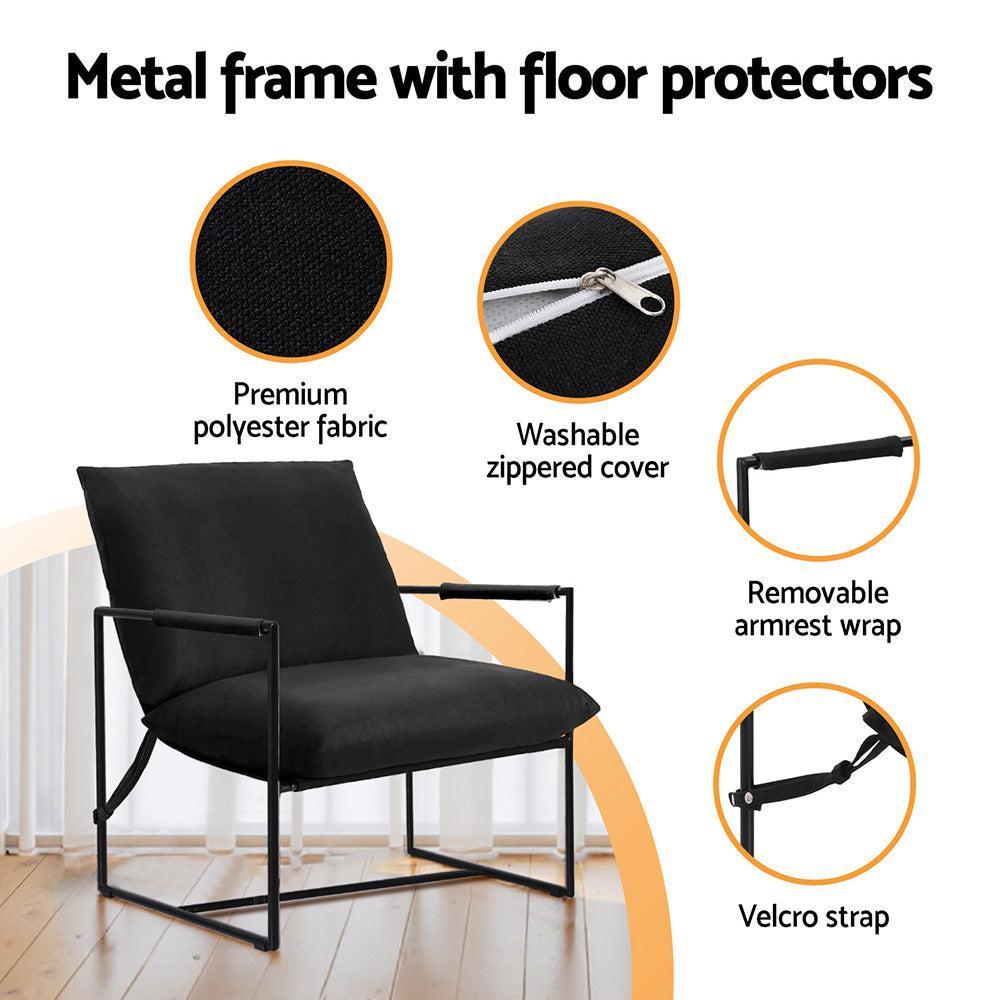 Artiss Accent Sling Armchair – Modern Comfort in Black