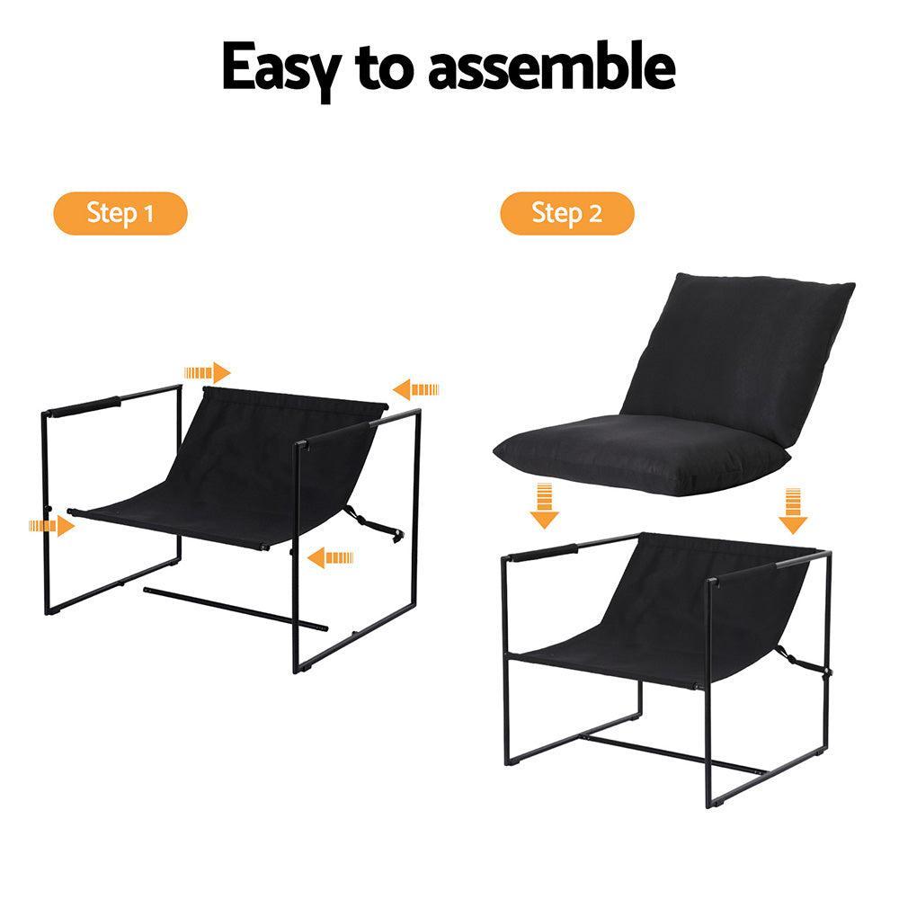 Artiss Accent Sling Armchair – Modern Comfort in Black