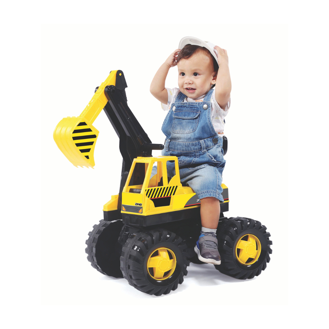 Leconfield Kick Along Construction Digger Scooter, Yellow