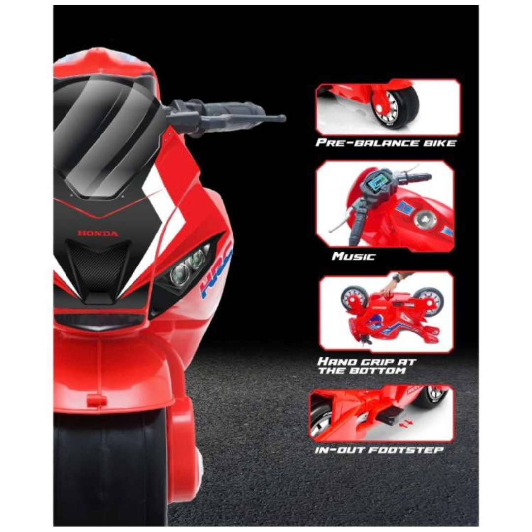 Espejo Kids Kick Along Ride On Motorcycle, White