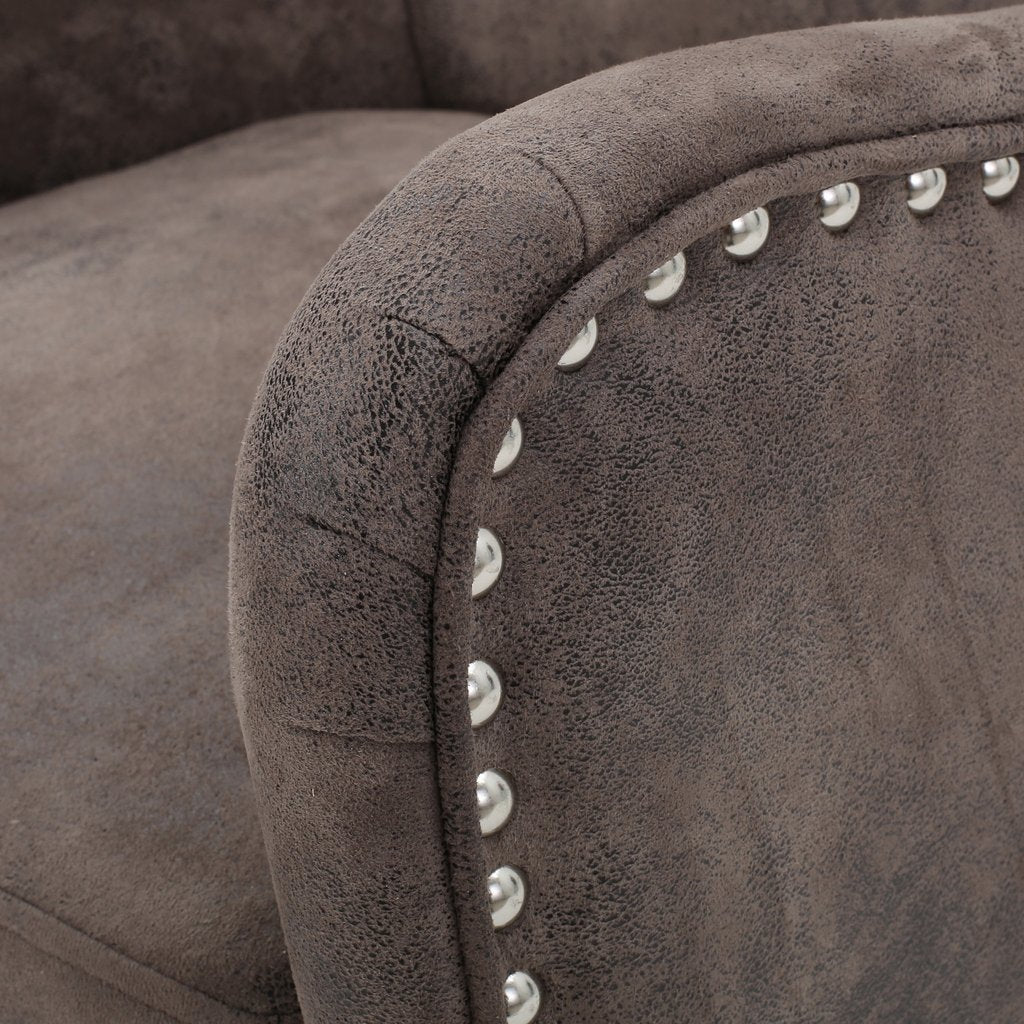 Evans Armchair, Grey Brown Microfibre