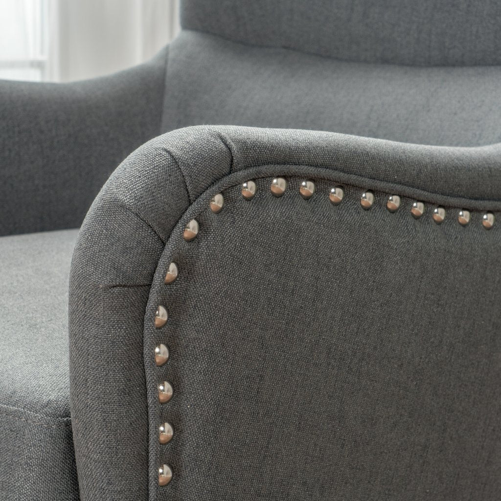 Evans Armchair, Grey Fabric
