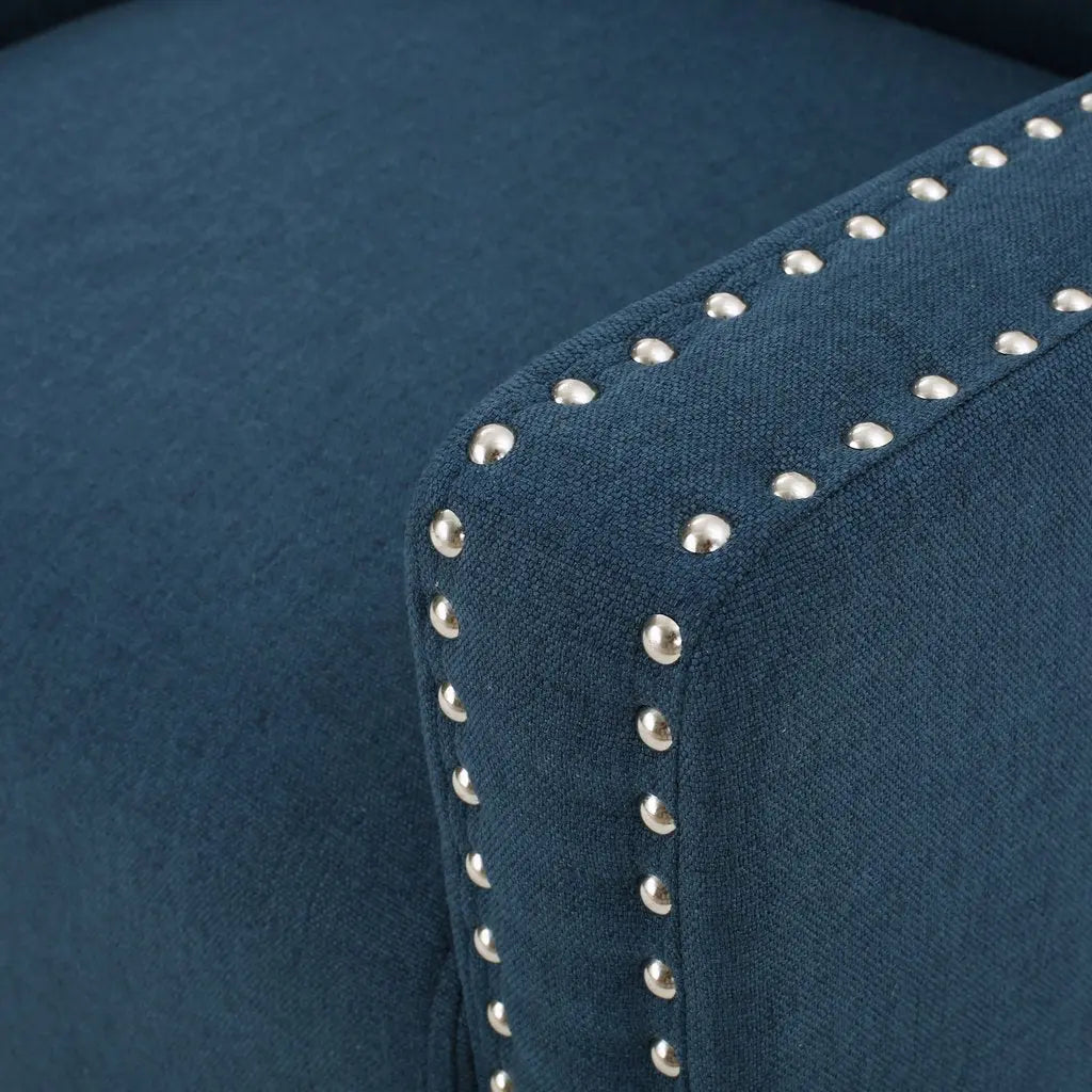 Camden Linen Fabric Club Chair with Nailhead Trim Allure Home Collections