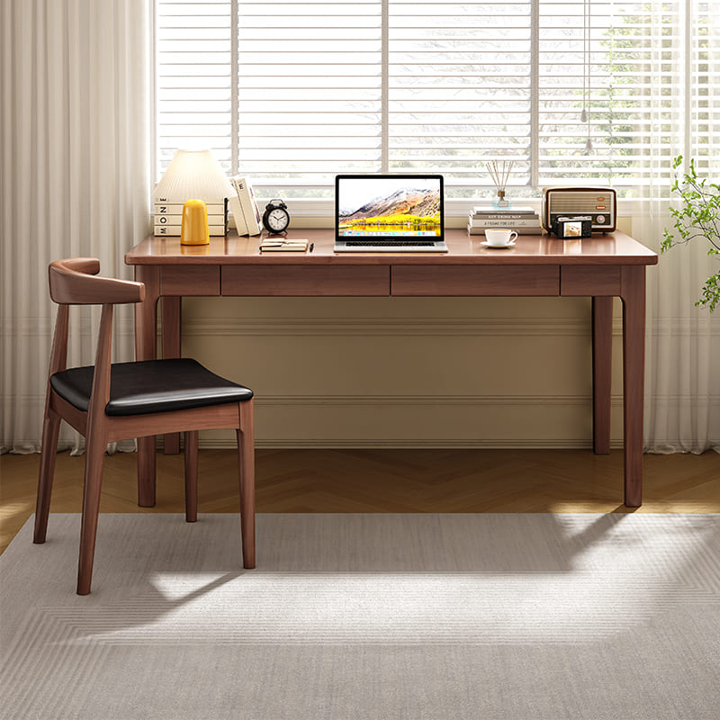 Mitch Solid Wood Desk - Walnut Finish