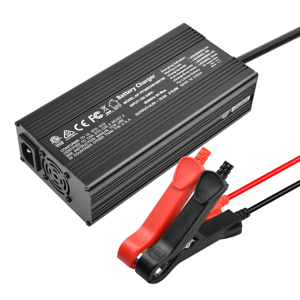 Battery Charger, 14.6V 15A LiFePO4 Lithium