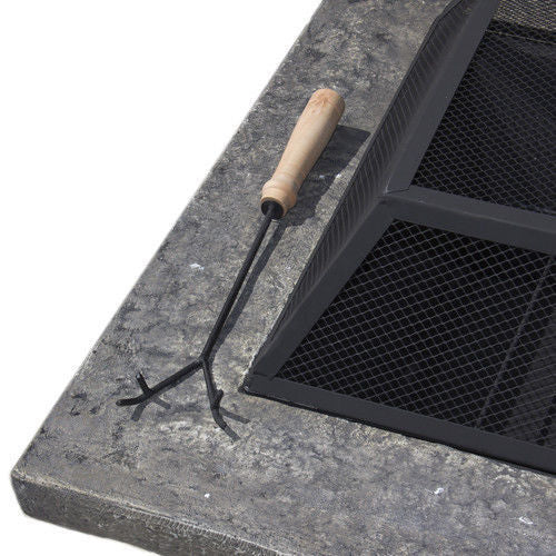 Victor Harbor Stone Fire Pit Table with BBQ Grill