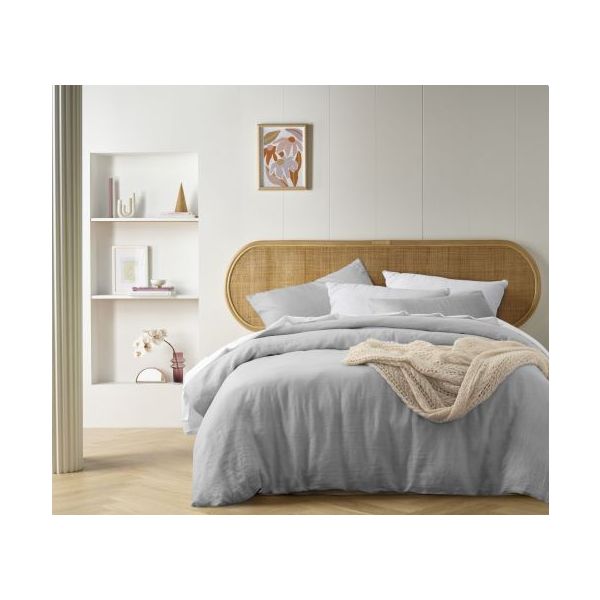 French Linen Silver Quilt Cover Set