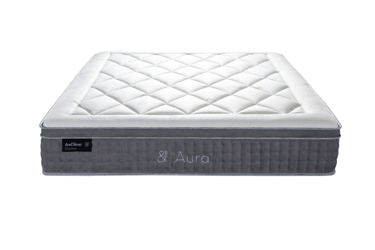 Aura 5 zone pocket spring mattress with latex top, medium, King Single