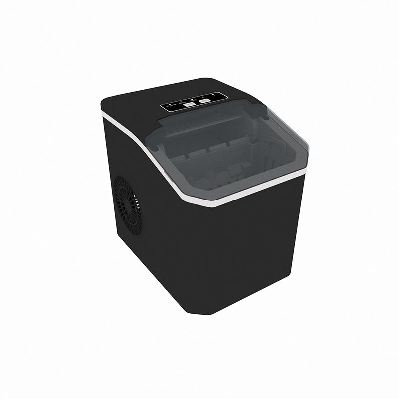 Black portable bullet ice maker on a kitchen countertop