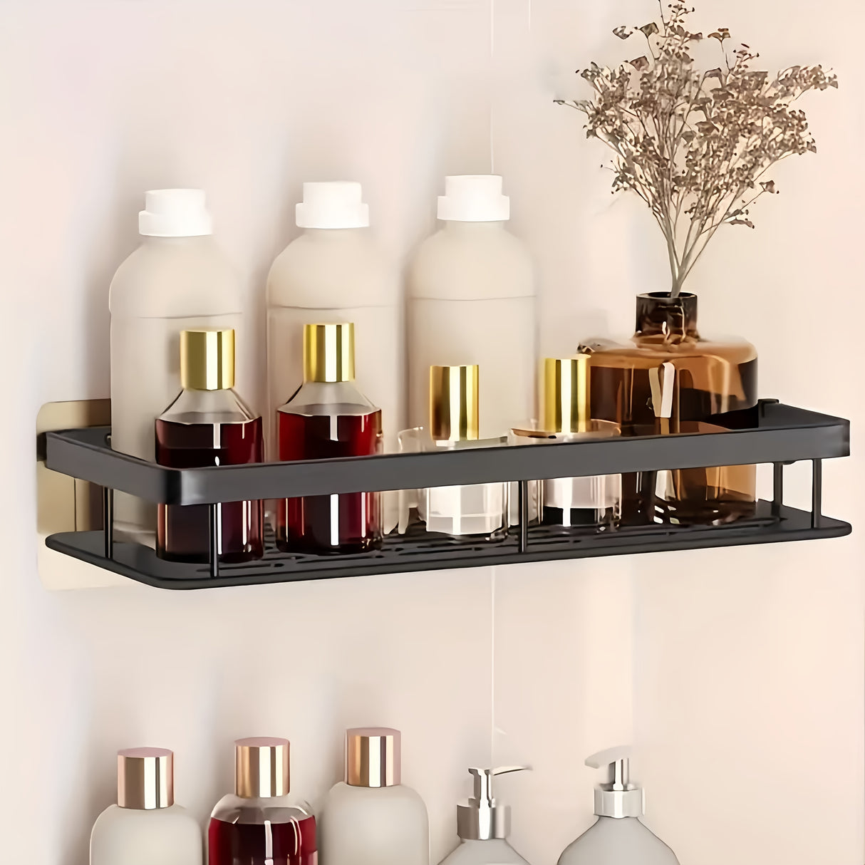 Castelsardo Toilet Paper Holder with Shelf, Wall Mounted, Stainless Steel, Silver