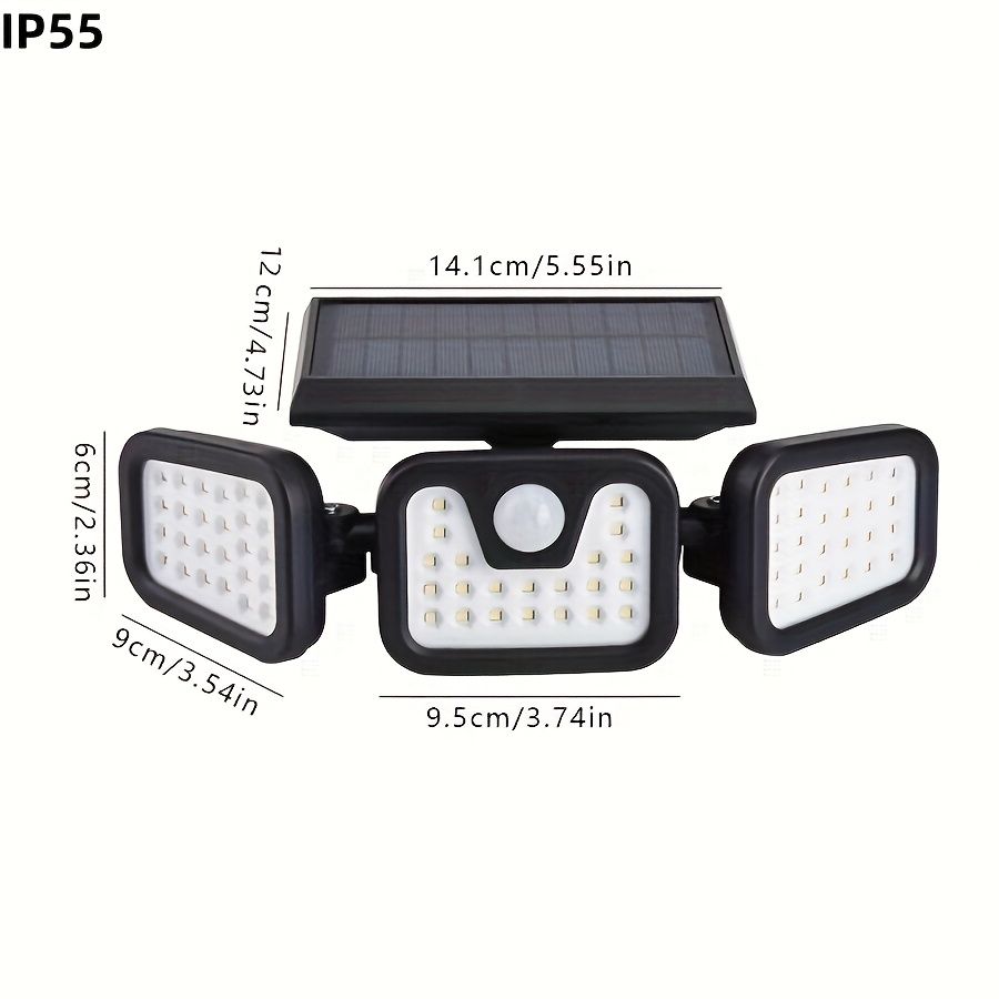 Vieste Solar Motion Sensor Wall Light, 74 LED, 3 Modes