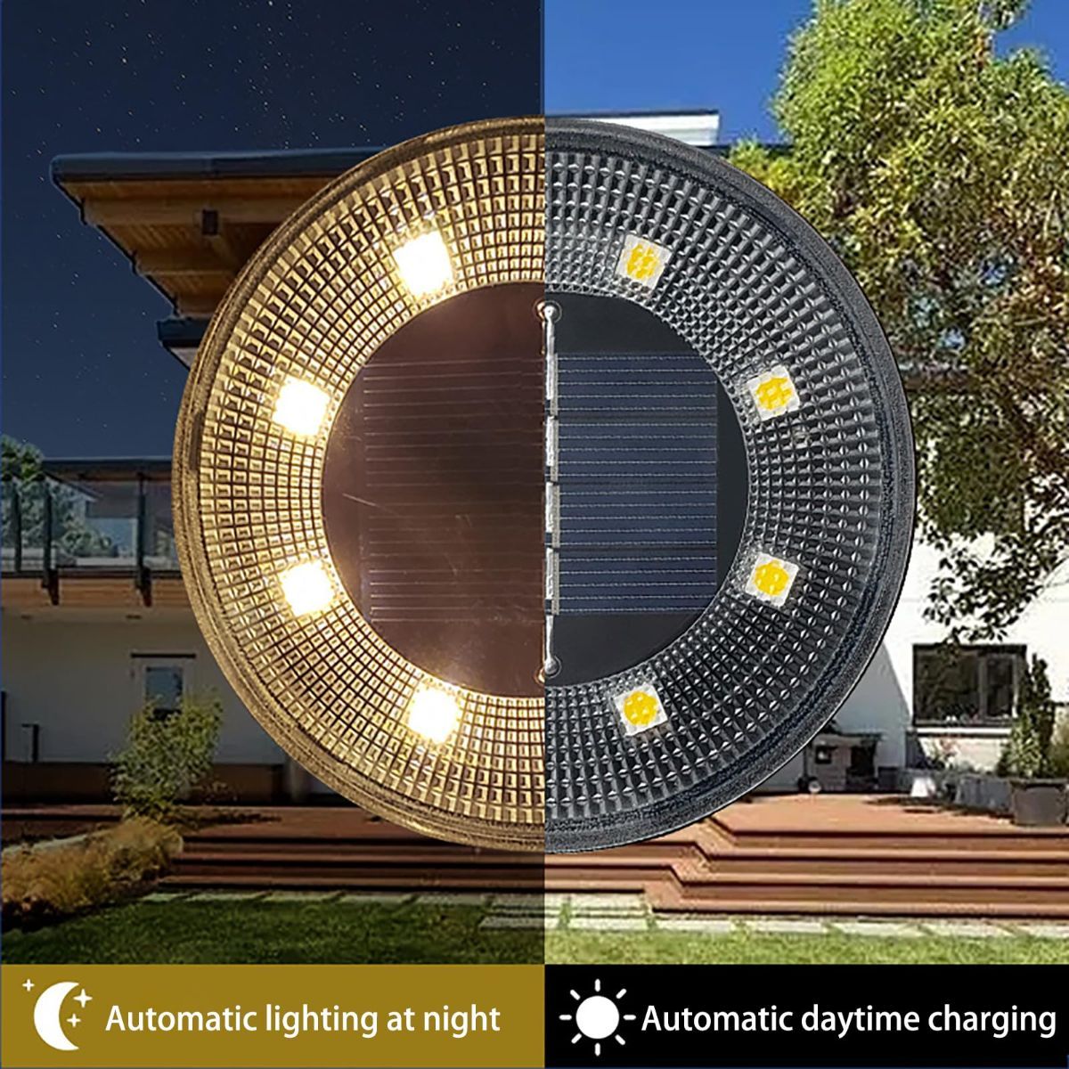 Solar In Ground Lights, White 4 Pack